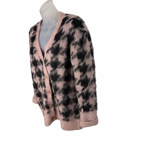 Allsaints Irma Houndstooth Cardigan Pink Small - Picture 11 of 16